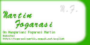 martin fogarasi business card